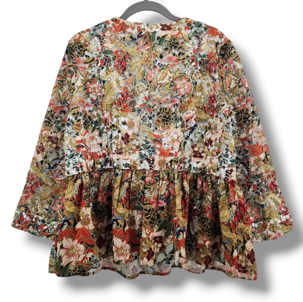 Soft Surroundings Multicolor Boho Lasercut Beaded Ariege Jacket New Med… - Picture 3 of 16